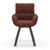 Zaida 6 Seater Dining Table With Set Of 6 Bren Swivel Dining Chairs (Colour- Auburn, Finish- Glass)