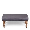 Bestone Sheesham Wood Accent Seater Bench Set  2 Stools In Iron Grey Velvet