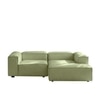 Elegantedge Wood Left Aligned 2-Seater With Upholstery Non Storage Sofa In Green Colour