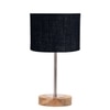 Devansh Black  Jute   Table Lamp With  Natural  Wood Base  & Steel Pipe (7X17 Inches)-17