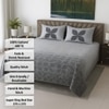 Multicolor Grey & White Shade Abstract 400 TC Cotton Flat Super King Size Bedsheet With 2 Pilllow Covers