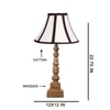 Devansh Off-White Cotton Vintage  Lamp With Wood Base (12X12X22.75)