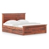 Fidora Solid Wood King 4 Drawer Storage Bed In Honey Finish