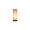Shelly Grey cotton table lamp with brown wood base