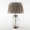 Secret Glass and Metal Table Lamp With Natural Linen Shade