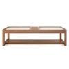 Fujiwara Rectangular Solid Wood Coffee Table In Amber Walnut Finish