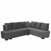 Melo 3 Seater Right Sectional Velvet Sofa Cum Bed in Dark Grey colour