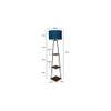 Rosemary Blue Cotton Floor Lamp with Solid Wood