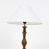 Lorette hand crafted Solid wood honey finish table lamp With White Cotton Shade