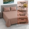 Odin Tan Shade Solid Plain 400 TC Cotton Satin Flat Super King Size Bedsheet with 2 Pillow Covers – Threads