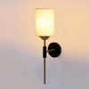 Devansh Metal Electric Wall Light in Black Colour with off-white Shade Count of 1 Light