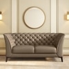 Weston 2 Seater Half Leather Sofa In Dark Truffle Italian Leather
