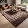 Abstract Brown Wool Silk Handmade Area Rug for Living Room 12x15