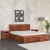 Shashi Sheesham Wood King Size Bed In Honey Oak Finish With Hydraulic Storage (72 x 78 inches)