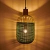 Henka Green Handcrafted Hanging Lamp Tall