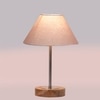 Devansh Grey Cotton Table Lamp With  Natural  Wood Base  & Steel Pipe (10X16.25 Inches)-32