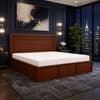 Sahaj Solid Wood Comfort King Bed Hydraulic Storage Provincial Teak Finish Mattress 72 x 78 Inches