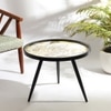 Oalveil Solid Wood Side Table in Black Finish