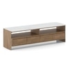 Tavo Solid Wood and Banswara TV Unit In Golden ash Finish