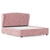 Holmebrook Engineered Wood King Size Drawer Storage Upholstered Bed in Desert Rose Colour