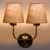 Devansh Metal Electric Wall Light in Gold Colour with Grey Shade Count of 2 Lights