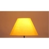 Syma Yellow Fabric Floor Lamp with Black Iron Base