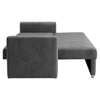 Alfon 2 Seater Velvet Pull Out Sofa Cum Bed with Storage In Dark Grey