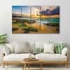 The Castle Decor Sunset Beach Hawaii Wall Art Set of 5 27x48 Inch