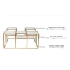 Valentino Frosted Glass Bunching Coffee Table In Dark Gold Finish