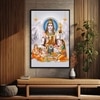 The Castle Decor Lord Shiva Parivar Wall Painting Framed Artwork 20x30 Inch Style 2