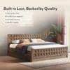 Baori Solid Wood Queen Size Hydraulic Storage Bed In Danish Walnut Finish
