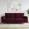 Nency Velvet 3 seater Sofa Red wine