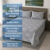 Kora Blue Floral 400 TC Cotton Flat Super King Size Bedsheet with 2 Pillow Covers – Threads