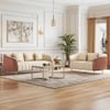 Amora 3 Seater Fabric Sofa In Dual Tone Birch Beige And Sienna Brown Colour