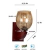 Devansh Solid Wood Electric Wall Light in Brown Colour with Lavender Shade Count of 1 Light