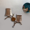 Devansh Metal Electric Wall Light in Gold Colour with Beige Shade Count of 2 Lights