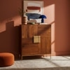 Banner Kiara Solid Wood Cabinet in Gold Finish