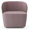 Portia Fabric Accent Chair in Peach Floral Velvet Colour
