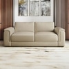 Miles 3 Seater Leatherette Sofa In Cream Leathrette Colour