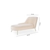 Henz Velvet Chaise Lounger in Cream Colour