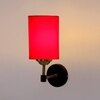 Devansh Metal Electric Wall Light in Black Colour with Red Shade Count of 1 Light