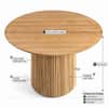 Velin Round Solid Mango Wood Pedestal Dining Table Silver Oak