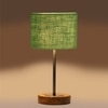 Devansh Green Jute  Table Lamp With  Natural  Wood Base  & Steel Pipe (7X17 Inches)-17