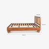 Abacus Solid Wood Queen  Size Upholstered Bed Without Storage (Kiara Finish)