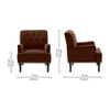 Velora Tufted Back Fabric Lounge Chair- Brown