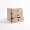 Fawn Engineered Wood Bedside Table in Cream Colour