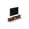 Darien Engineering Wood Wall Mount TV Entertainment Unit Set Top Box Stand/TV Cabinet with Shelves for Books & Decor Display Unit Bed Living Room Upto 60 Inches (Brown Maple & White)