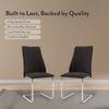 Ingrid Fabric Dining Chair Set Of 2 In Grey Colour