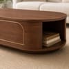 Elora Oval Sheesham Wood Accent Coffee Table in Walnut Finish