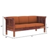 Haveli 3+1+1 Seater Wooden Sofa (Orange Colour, Teak Finish)